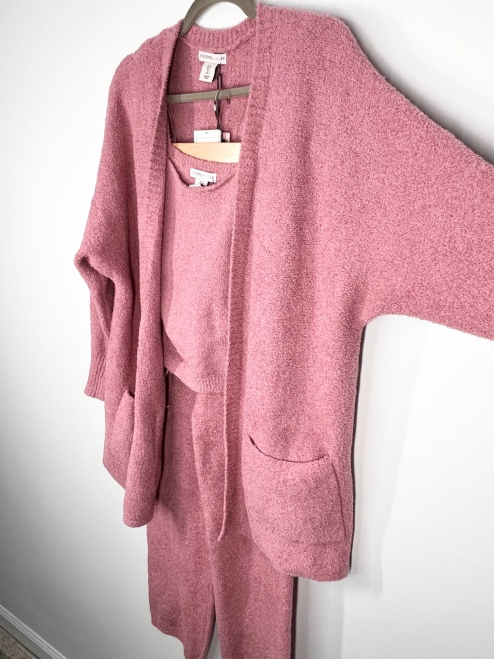 NWT Sincerely Jules 3 Piece Lounge Set Cardigan Tank Pants Cuddle Fabric Small - Picture 2 of 12